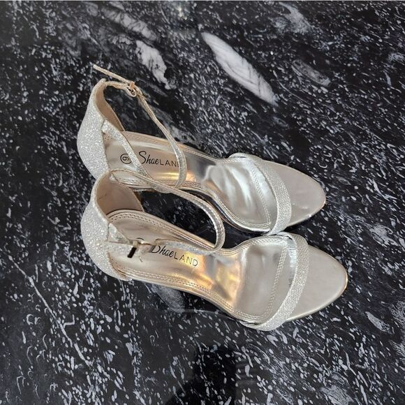 BRAND NEW SHOE LAND SHIMMER GLITTER  HIGH HEEL STILETTO ROUND TOE SANDAL - Picture 3 of 16